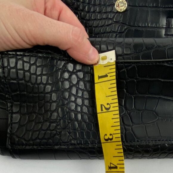 The Lovely Tote Vegan Leather Black‎ Purse Bag Shoulder Top Handle Faux Snake - Picture 13 of 14